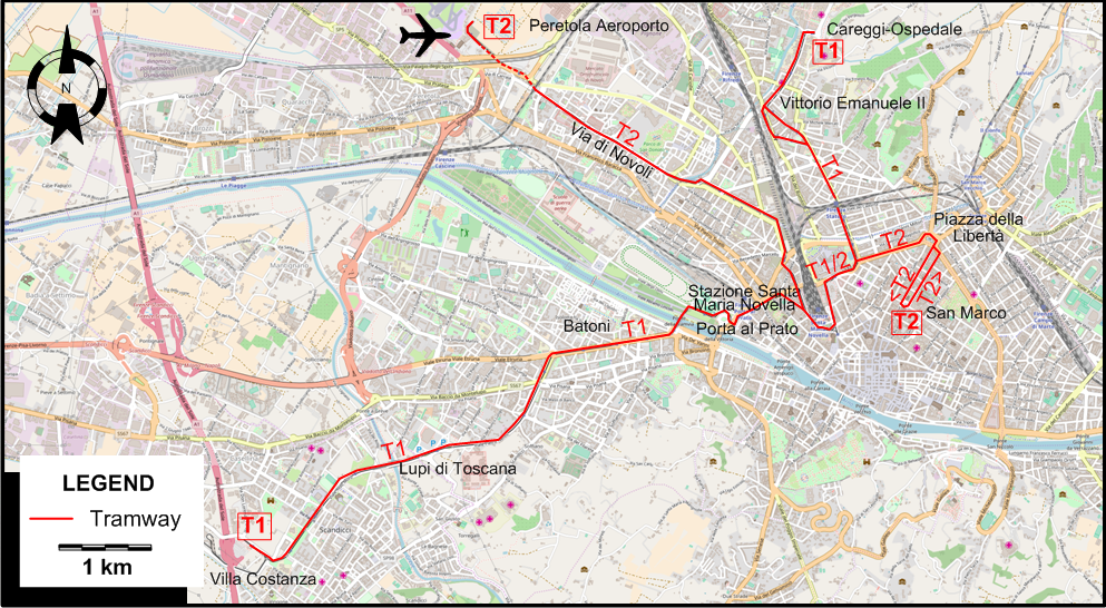 Florence 2025 tram map