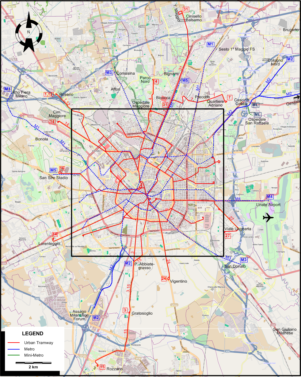 Milan 2025 tram map