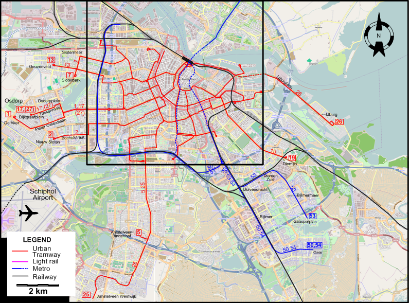 Amsterdam 2021 tram map