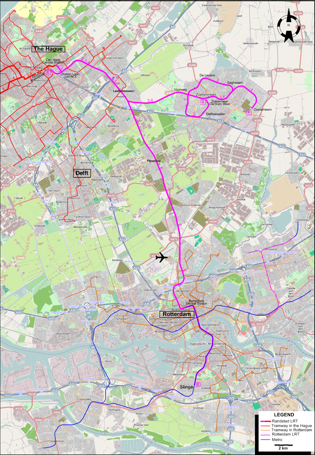 Randstadrail 2014 LRT map