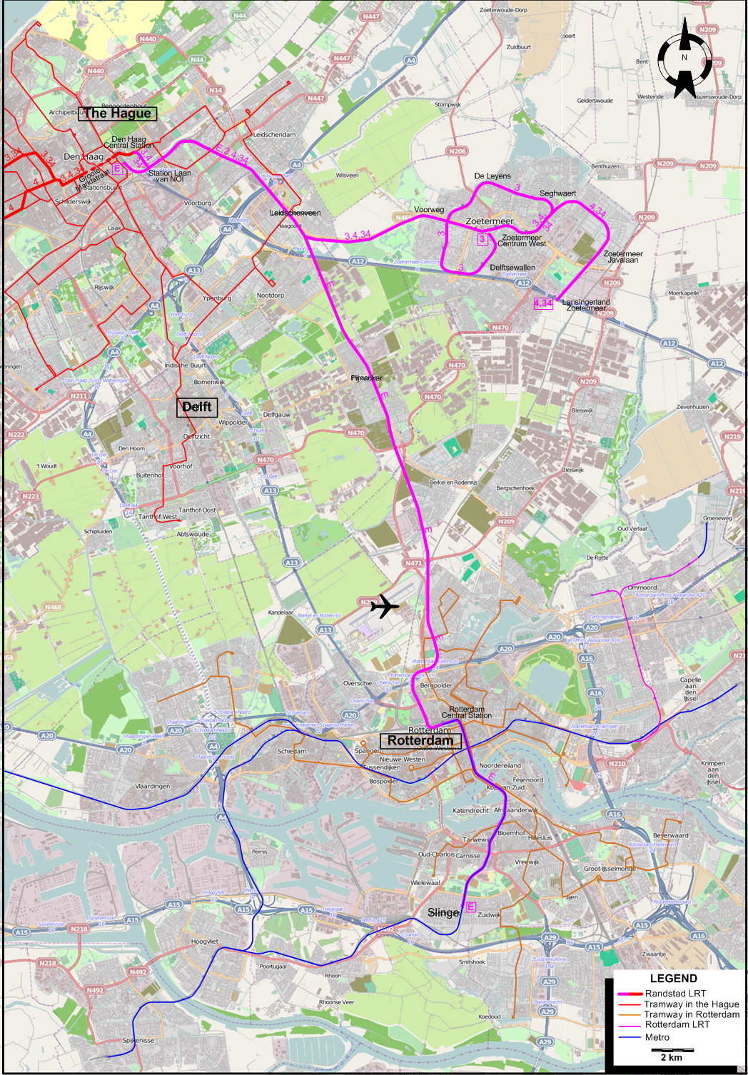 Randstadrail 2022 LRT map