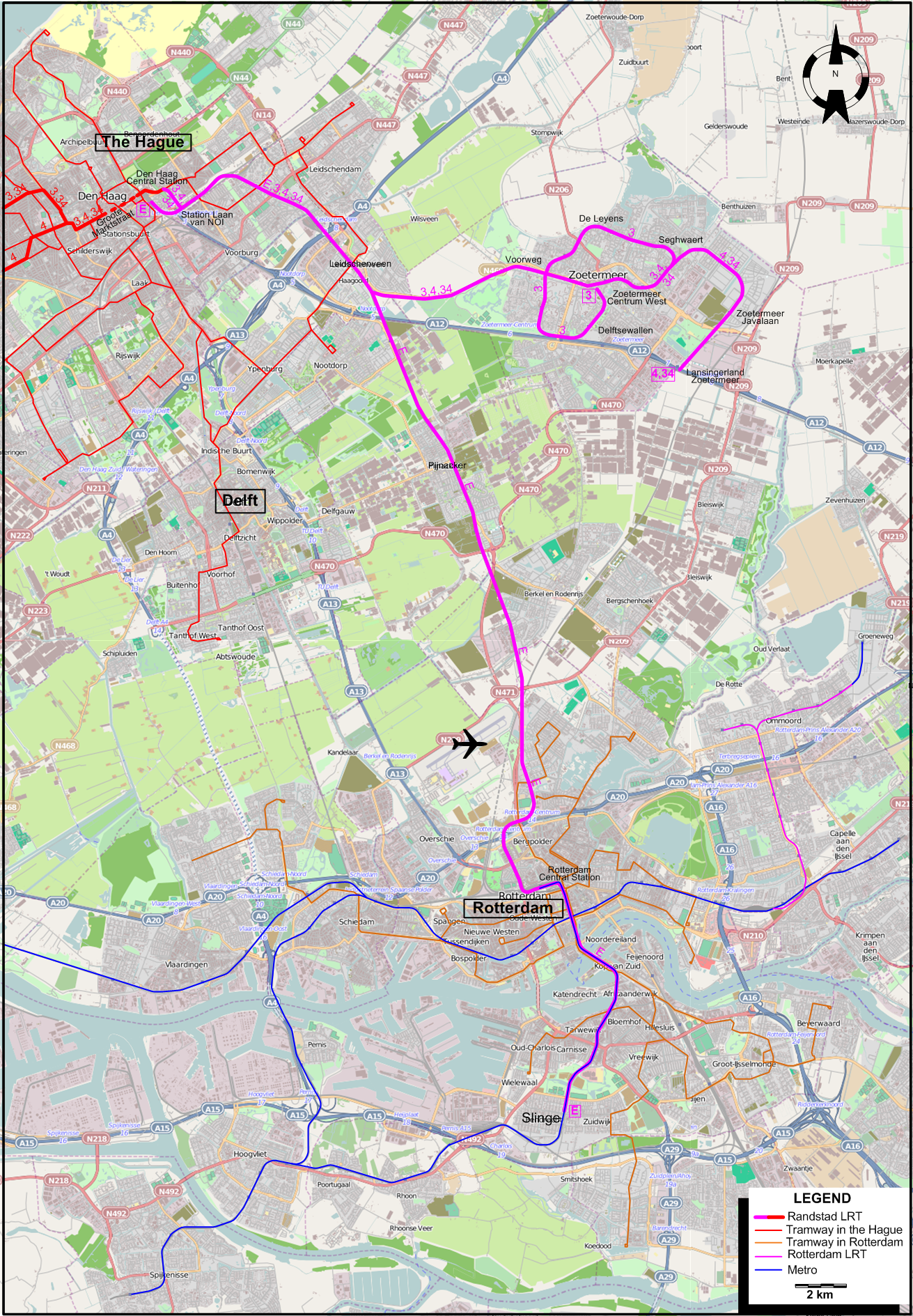 Randstadrail 2025 LRT map