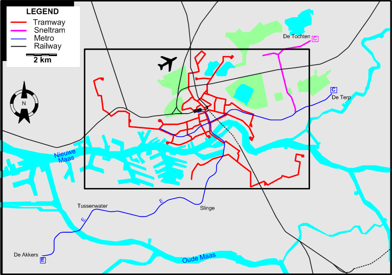 Rotterdam 1998 tram map
