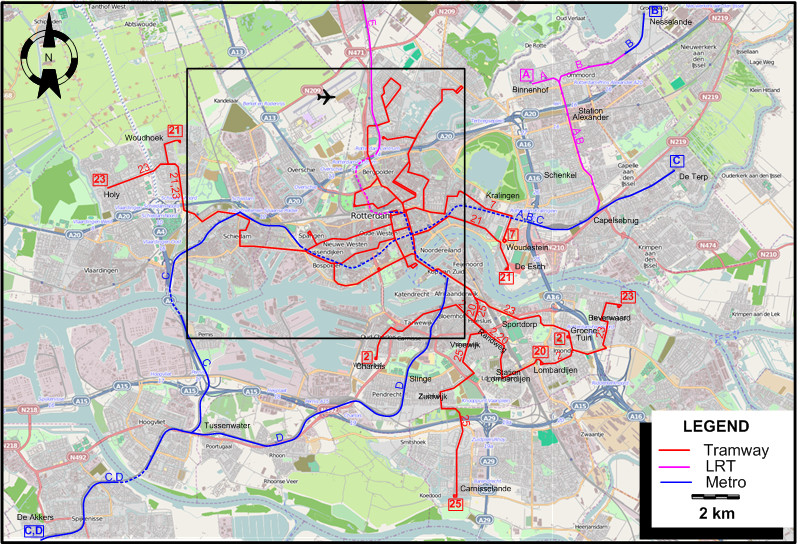 Rotterdam 2010 tram map
