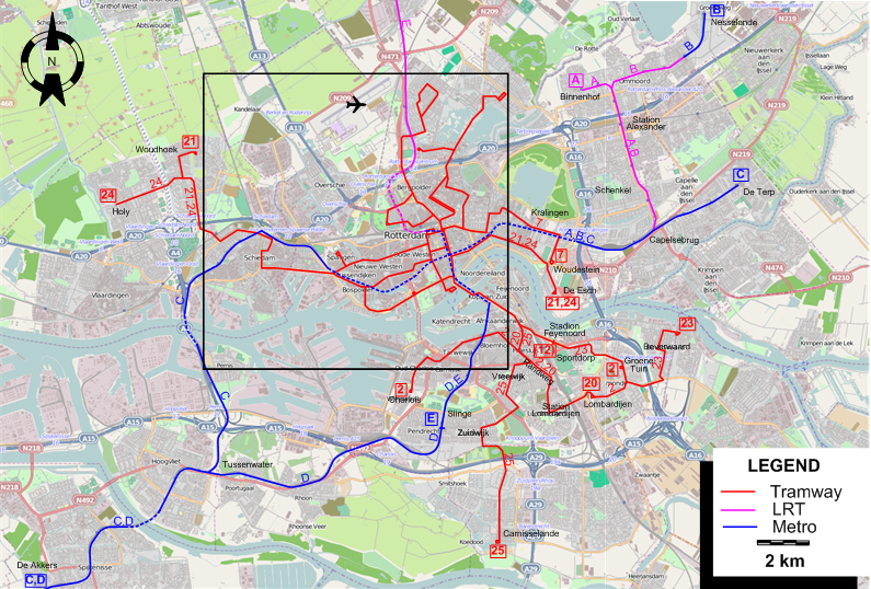 Rotterdam 2012 tram map