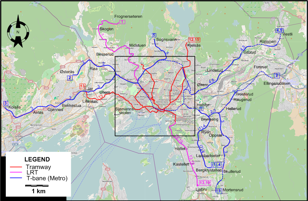 Oslo tram map  2024