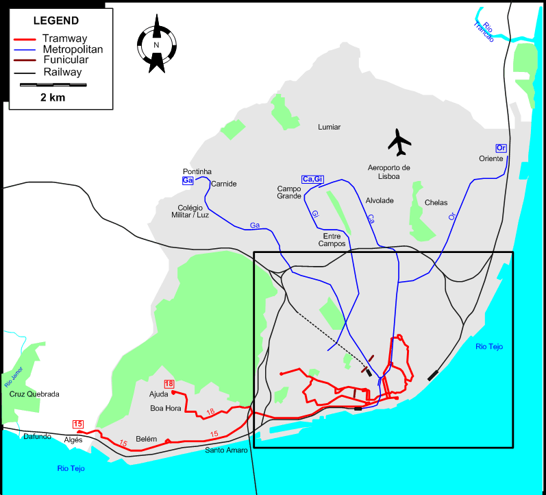 Lisbon 2001 tram map