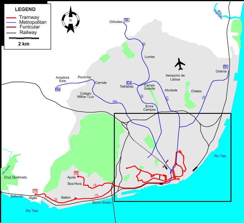 Lisbon 2004 tram map