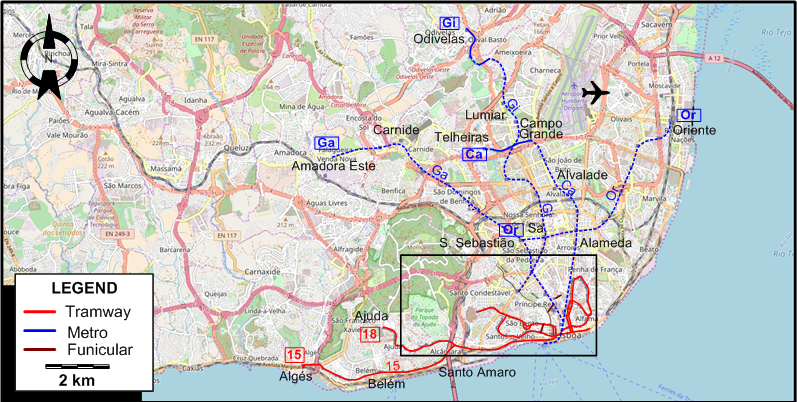 Lisbon 2004 tram map