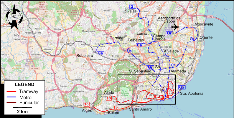 Lisbon 2016 tram map