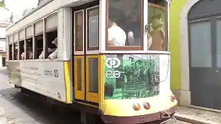 Lisbon old trams video