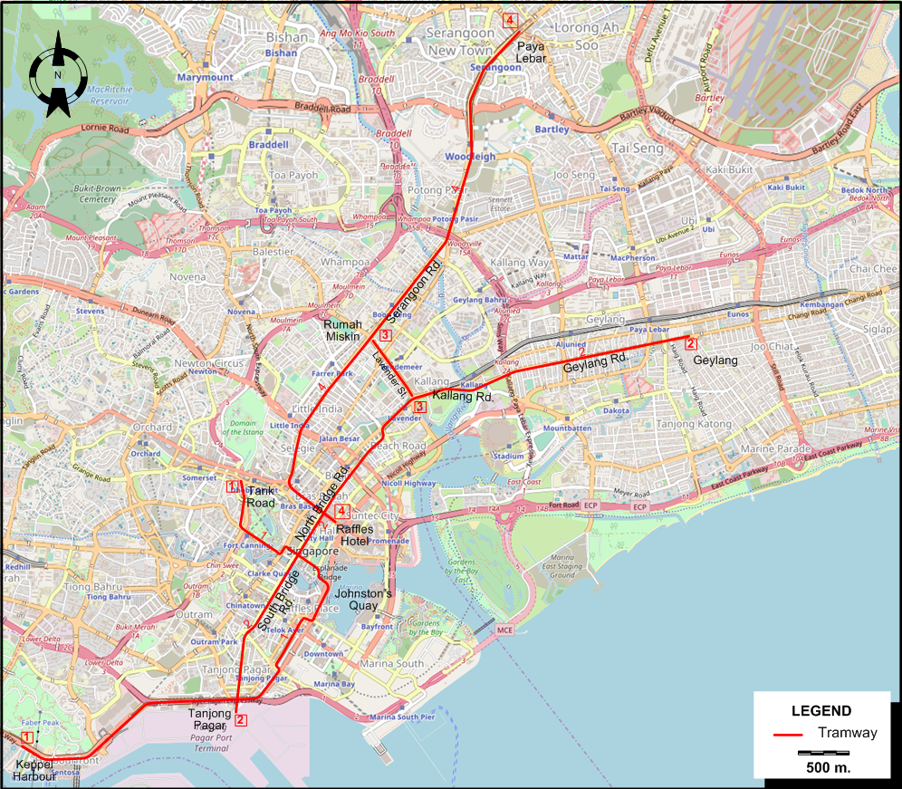 Singapore tram map 1926