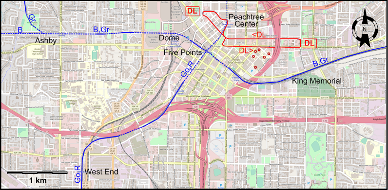 Atlanta 2014 centre tram map