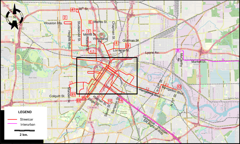 Houston Streetcar map