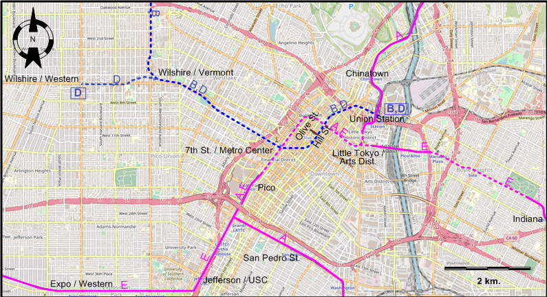 Los Angeles downtown map – 2023