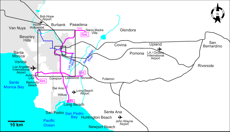 Los Angeles interurban map – 2009