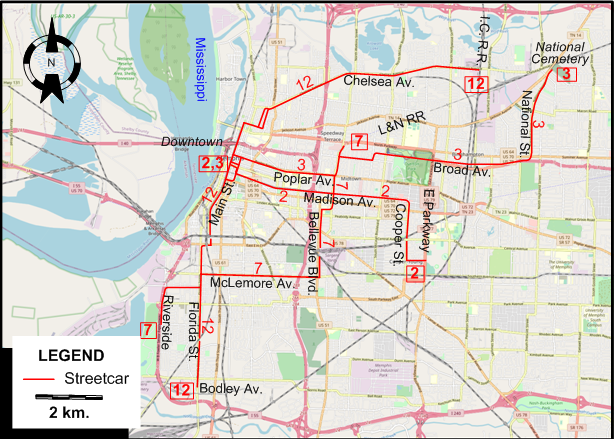 Memphis 1944 map