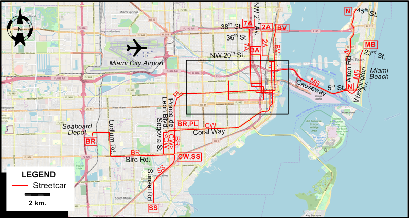 Miami Streetcar map