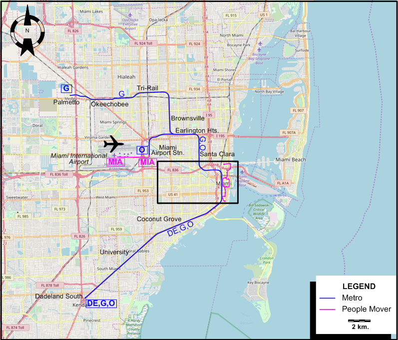 Miami 2012 rapid transit map