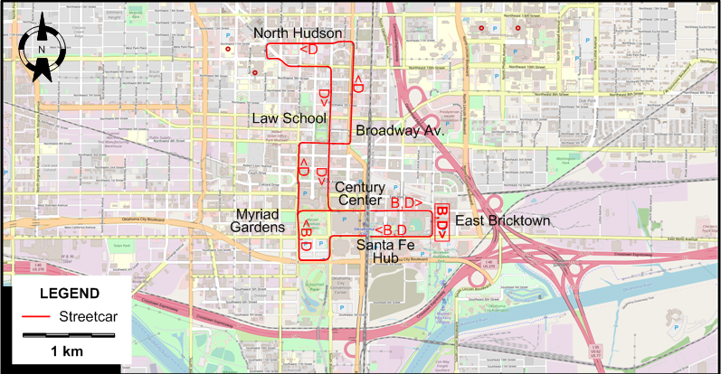 Oklahoma city 2018 streetcar map